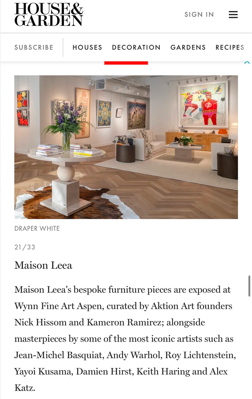 House & Garden - Maison Leea Article
